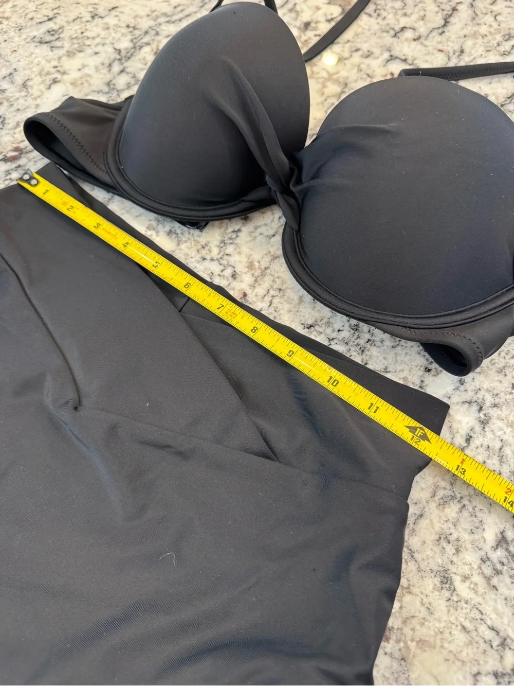 Aerie Black High Waisted Bikini Set Push-Up Underwire Top 36C Bottoms Medium